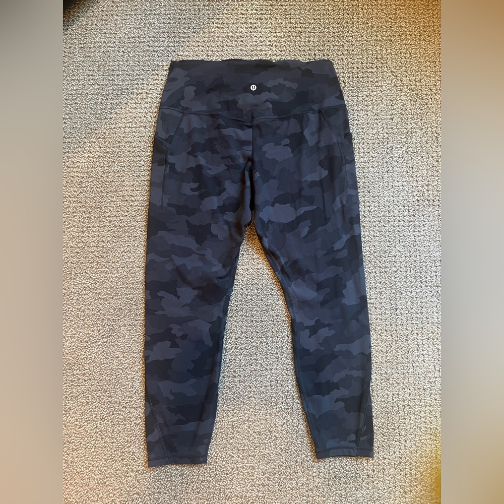 Lululemon Align 25” HR Black Camo Deep Coal Multi with Pockets Leggings Size 14 - Picture 2 of 5